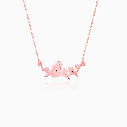 Rose Gold Personalised Birdie Initial Necklace