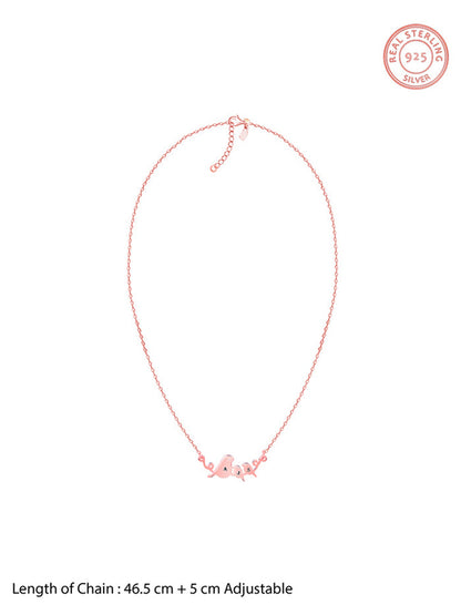 Rose Gold Personalised Birdie Initial Necklace