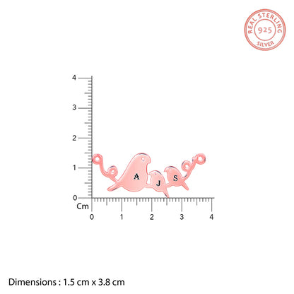 Rose Gold Personalised Birdie Initial Necklace