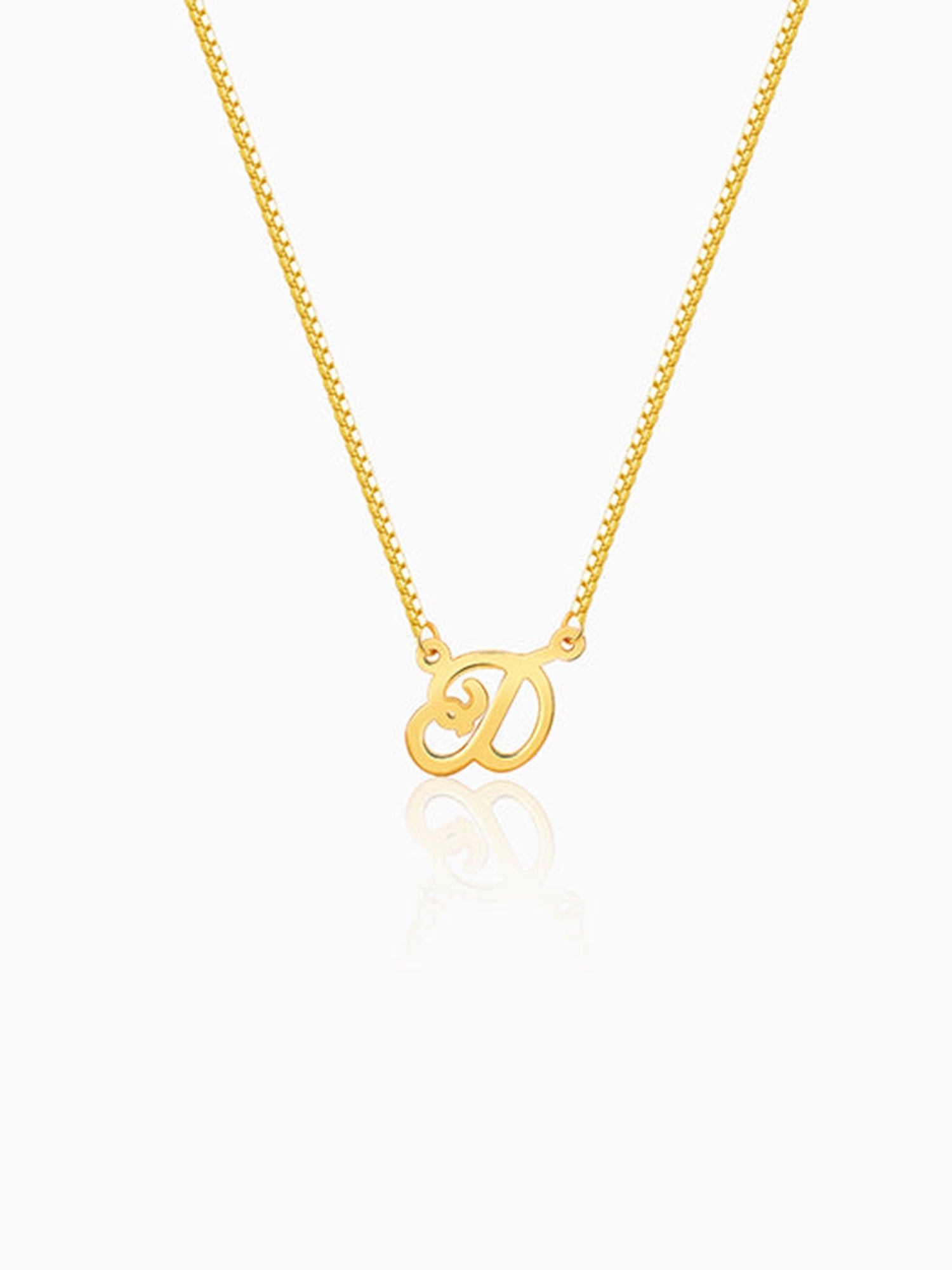 Golden Personalised Cursive Initial Necklace