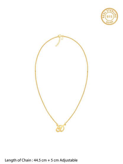 Golden Personalised Cursive Initial Necklace