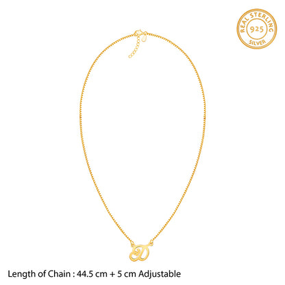 Golden Personalised Cursive Initial Necklace