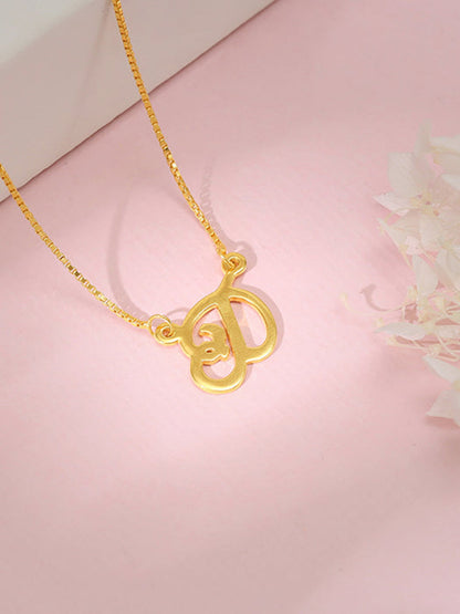 Golden Personalised Cursive Initial Necklace