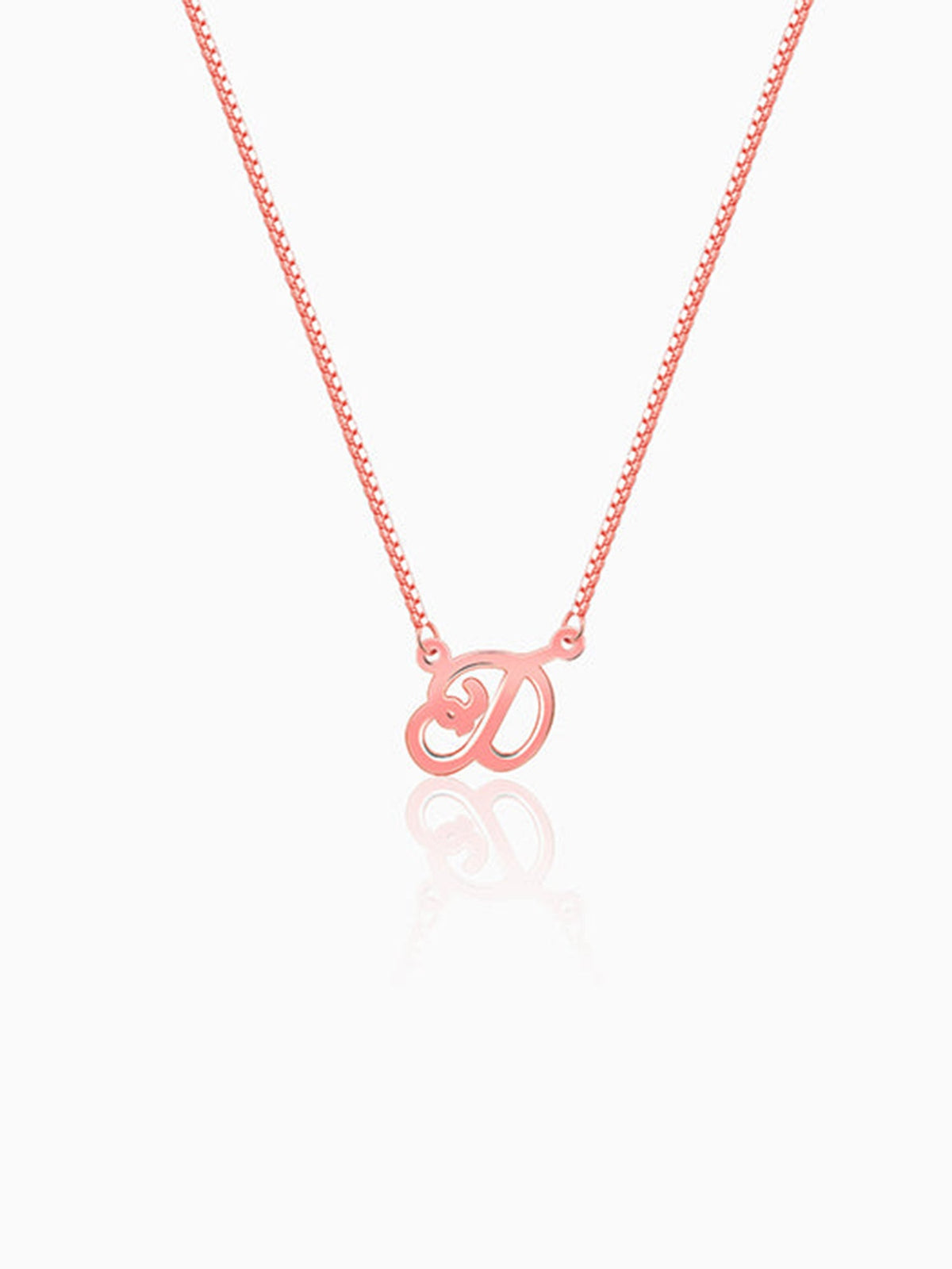 Rose Gold Personalised Cursive Initial Necklace