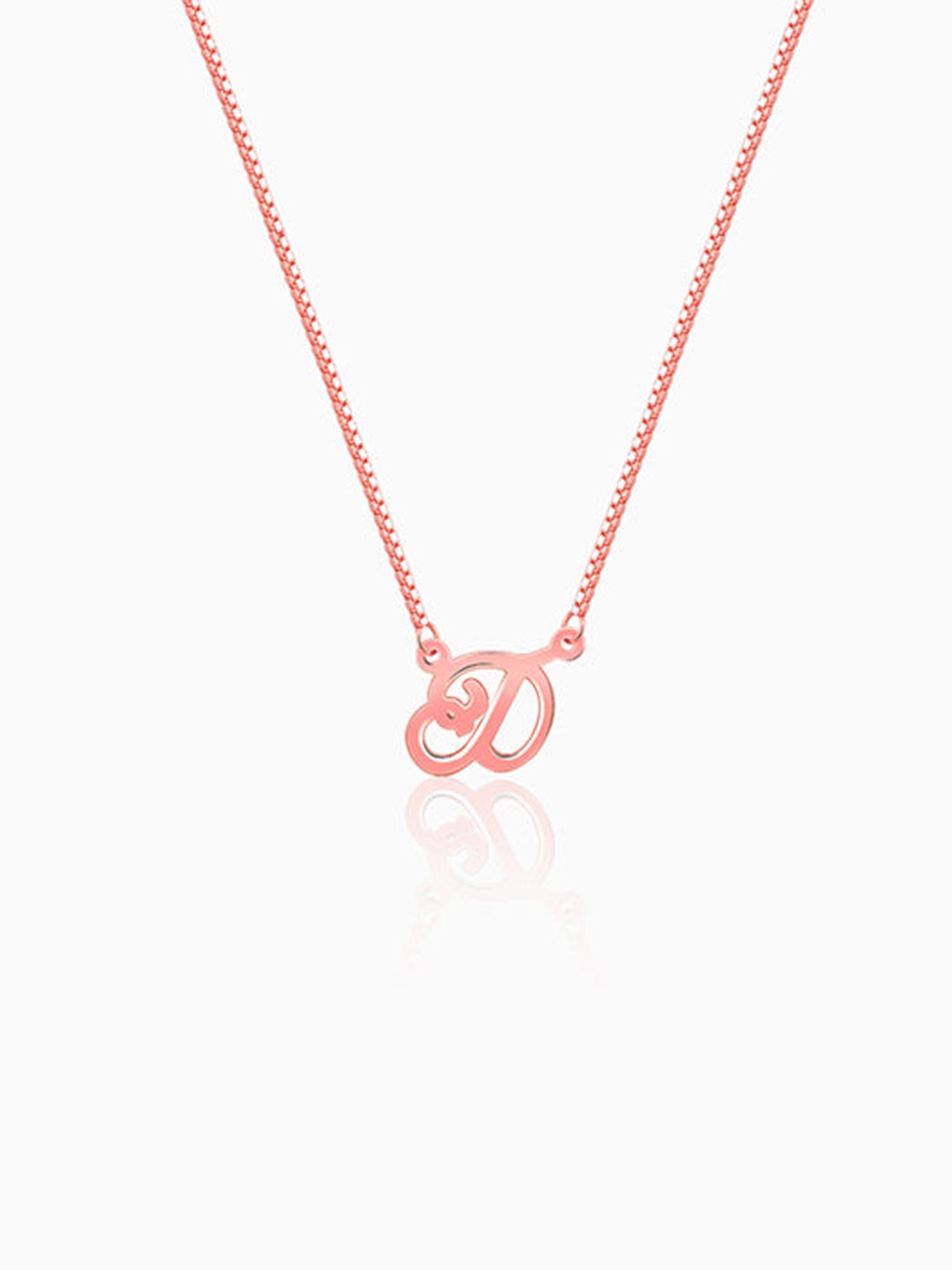 Rose Gold Personalised Cursive Initial Necklace