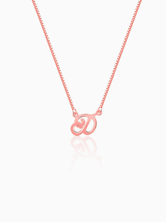 Rose Gold Personalised Cursive Initial Necklace