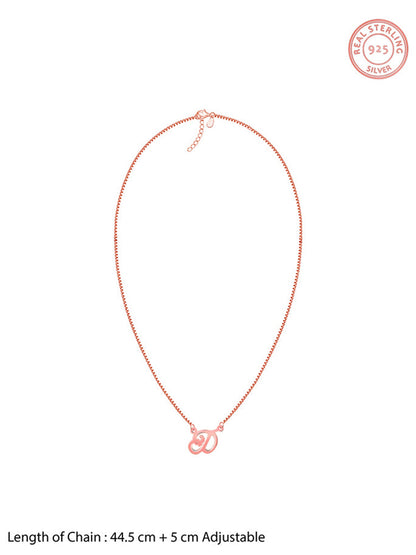 Rose Gold Personalised Cursive Initial Necklace
