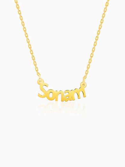 Golden Personalised Name in Bold Necklace
