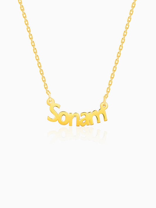 Golden Personalised Name in Bold Necklace