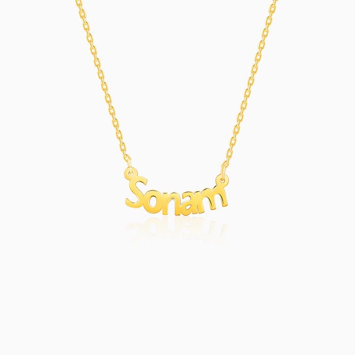 Golden Personalised Name in Bold Necklace