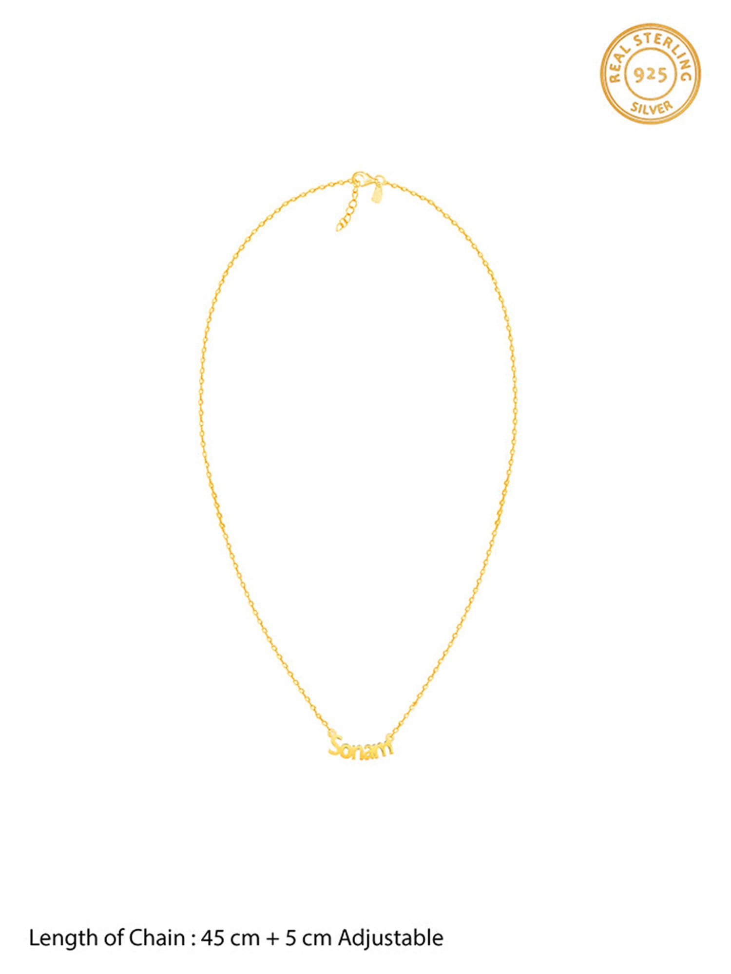 Golden Personalised Name in Bold Necklace
