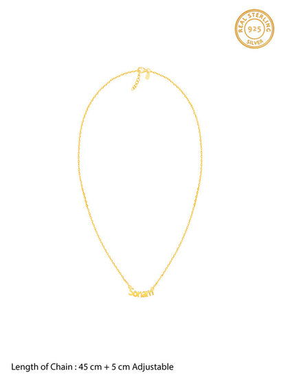 Golden Personalised Name in Bold Necklace
