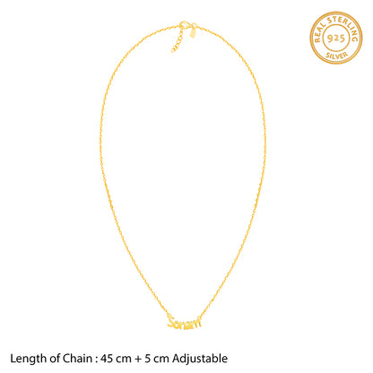 Golden Personalised Name in Bold Necklace