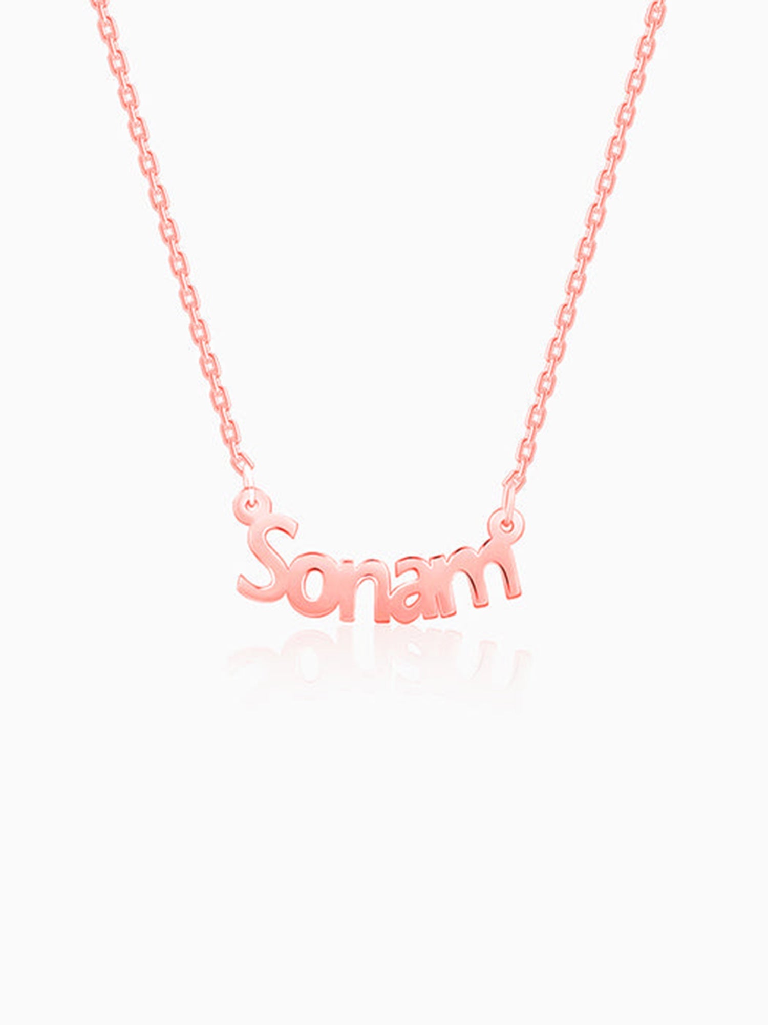 Rose Gold Personalised Name in Bold Necklace