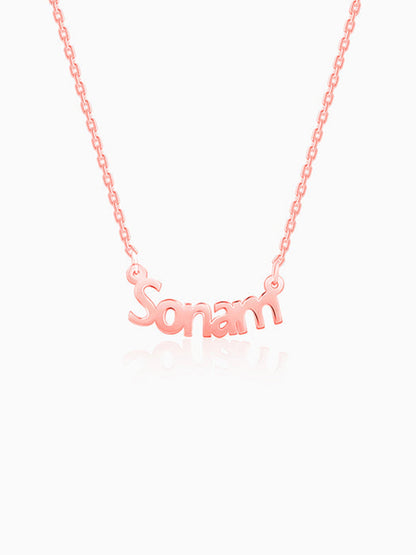 Rose Gold Personalised Name in Bold Necklace