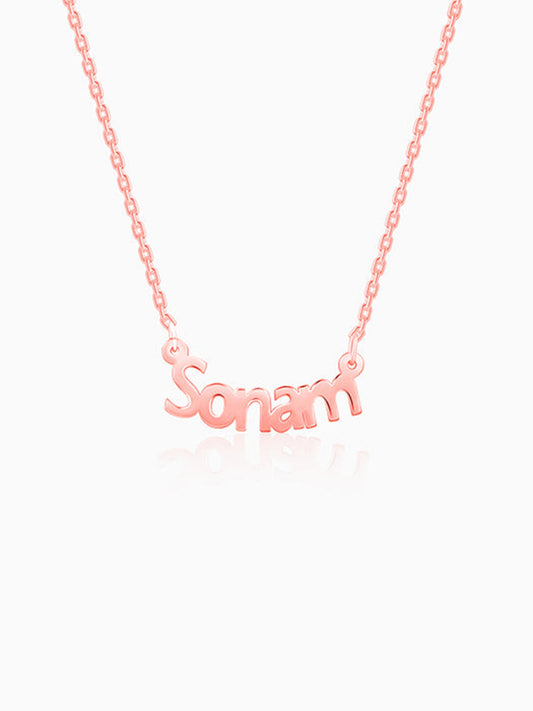 Rose Gold Personalised Name in Bold Necklace