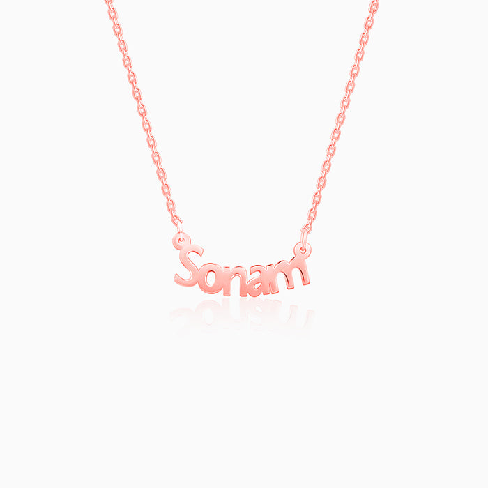 Rose Gold Personalised Name in Bold Necklace