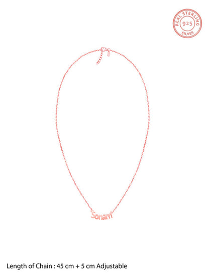 Rose Gold Personalised Name in Bold Necklace