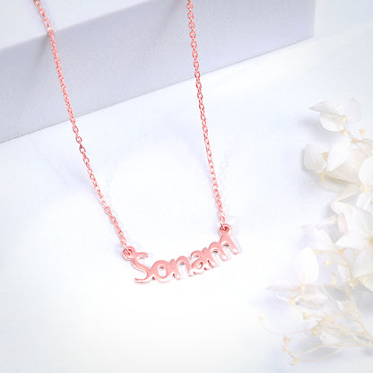 Rose Gold Personalised Name in Bold Necklace