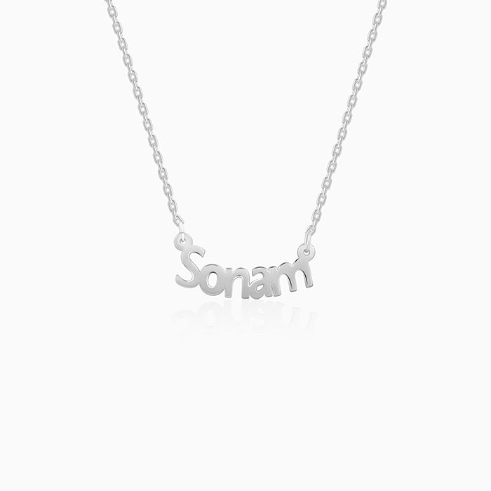Silver Personalised Name in Bold Necklace