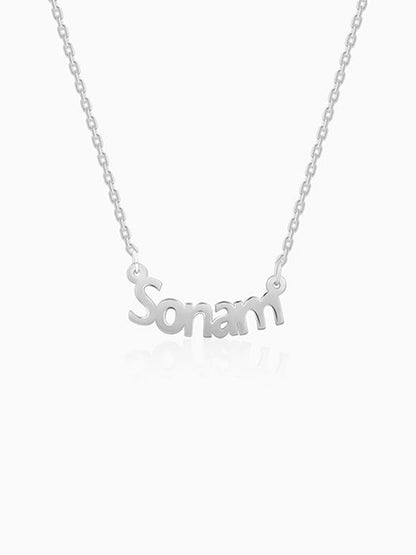 Silver Personalised Name in Bold Necklace
