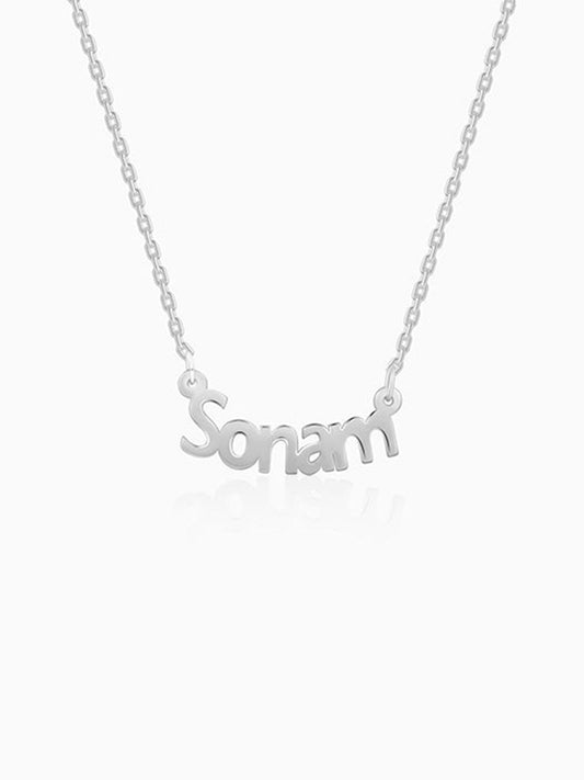 Silver Personalised Name in Bold Necklace