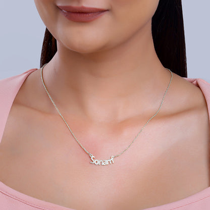 Silver Personalised Name in Bold Necklace