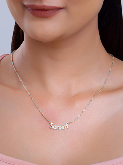 Silver Personalised Name in Bold Necklace