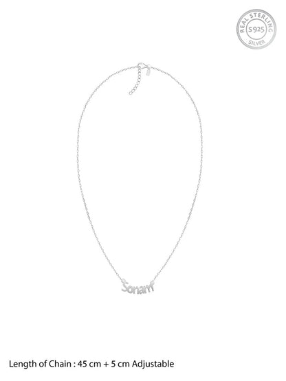 Silver Personalised Name in Bold Necklace