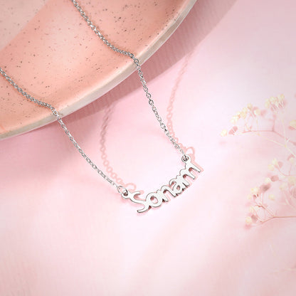 Silver Personalised Name in Bold Necklace