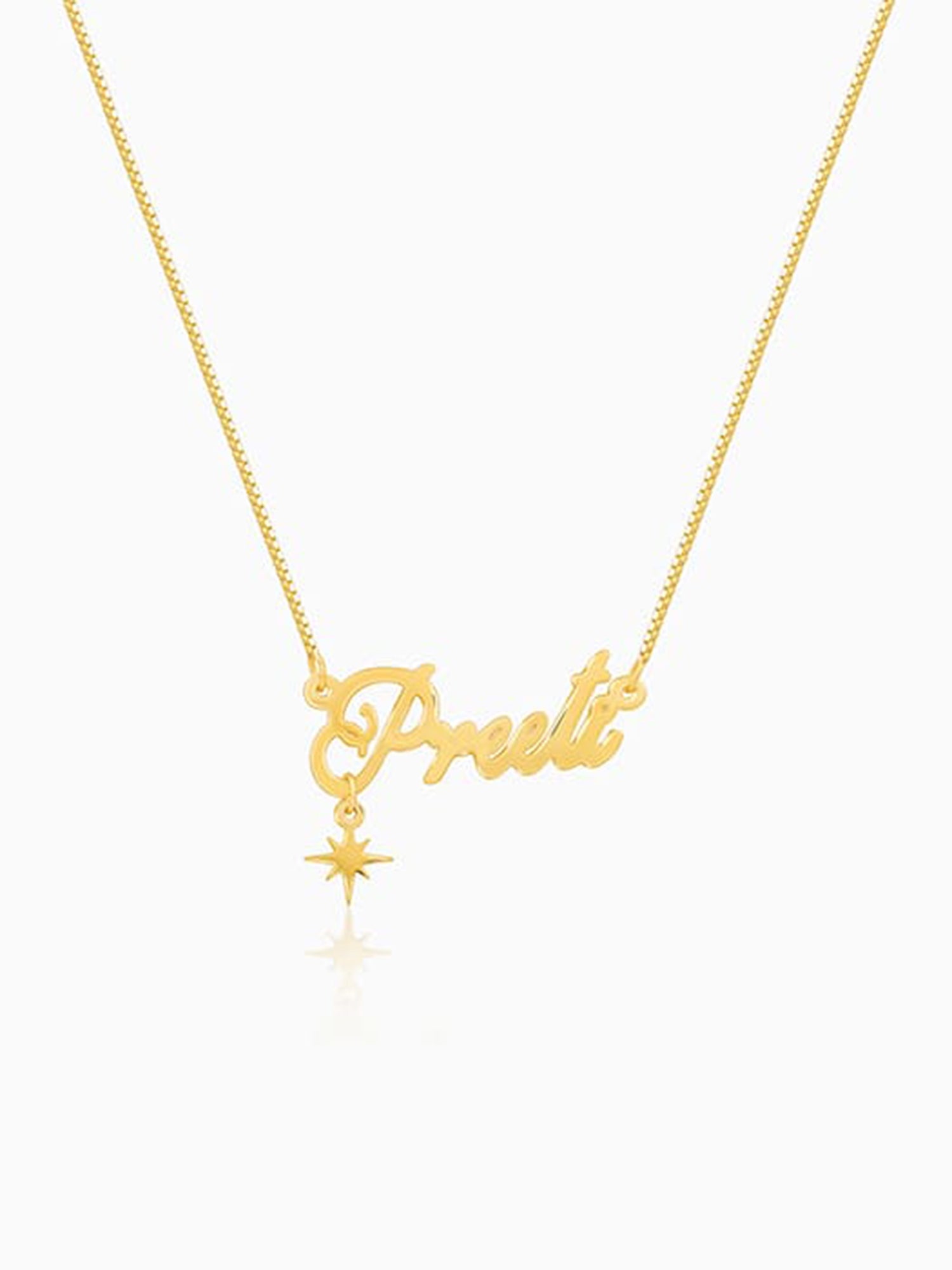 Golden Personalised Name Star Charm Necklace