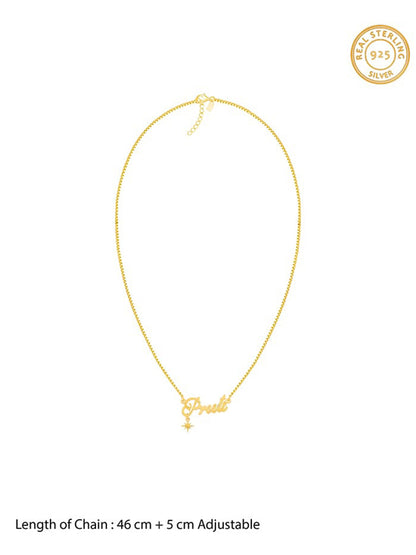 Golden Personalised Name Star Charm Necklace