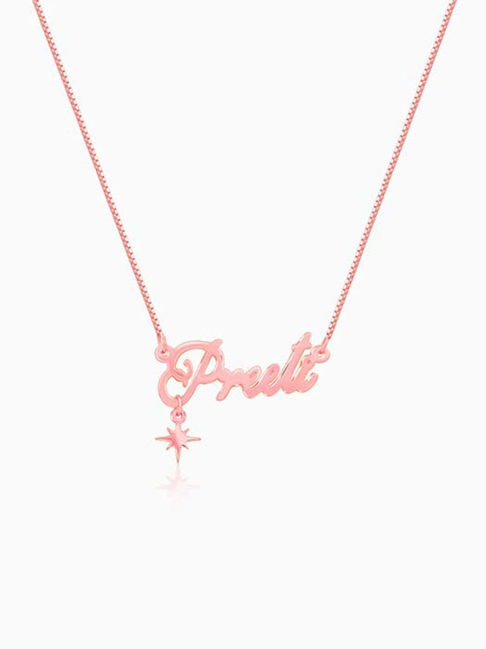 Rose Gold Personalised Name Star Charm Necklace