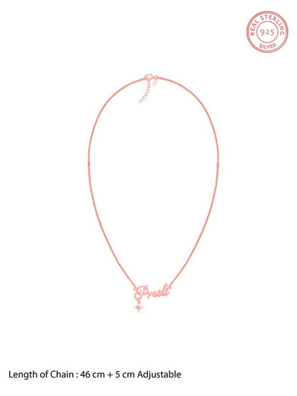 Rose Gold Personalised Name Star Charm Necklace