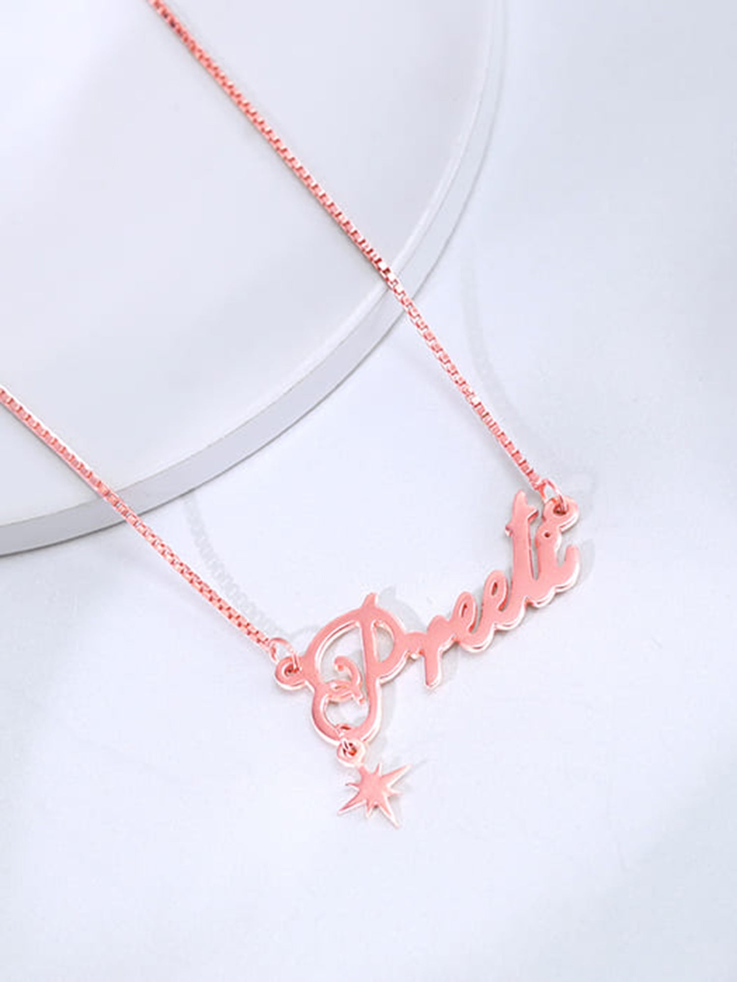 Rose Gold Personalised Name Star Charm Necklace
