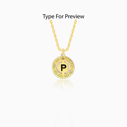 Golden Personalised Initial Grace Pendant with Link Chain