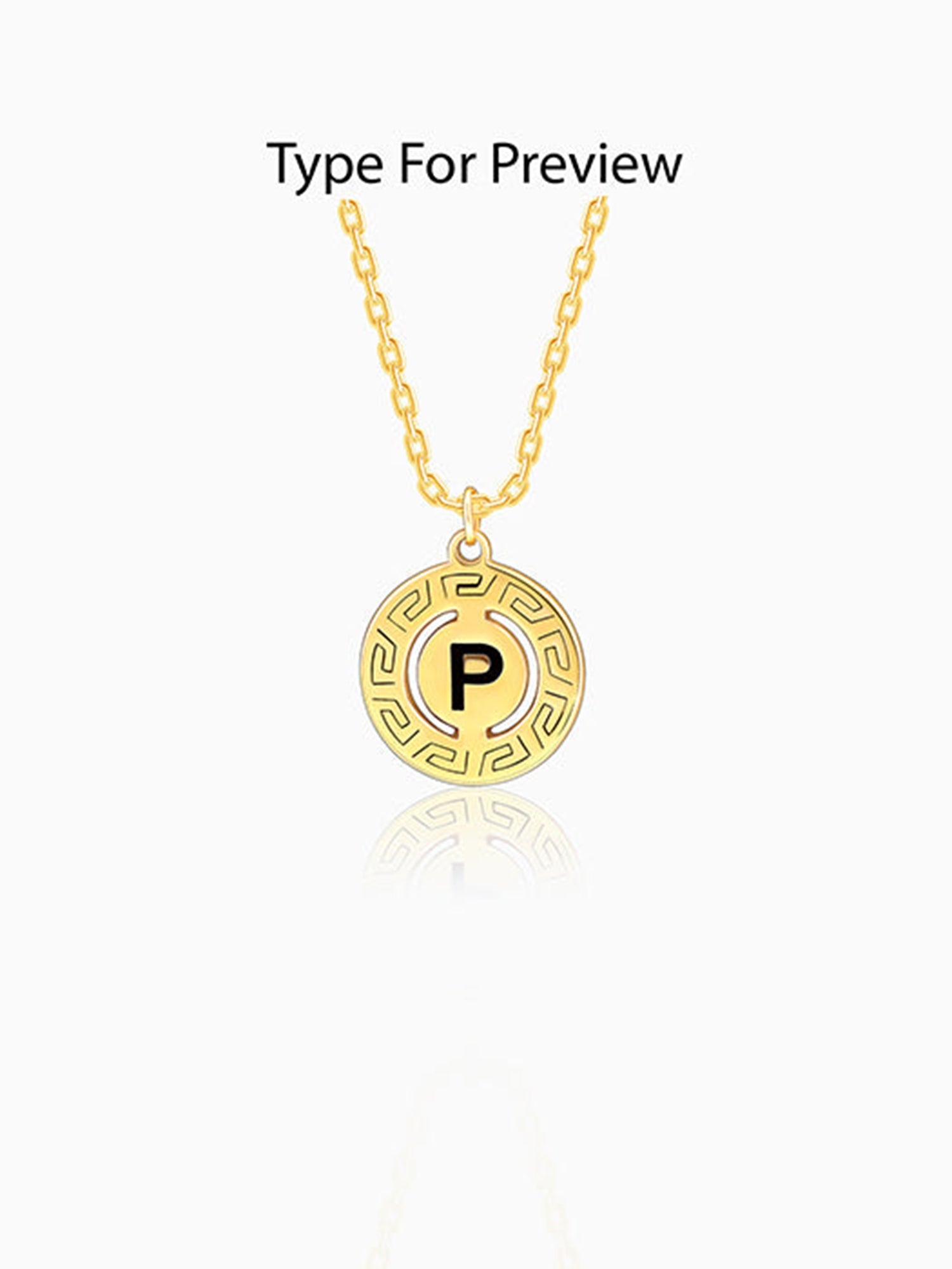 Golden Personalised Initial Grace Pendant with Link Chain