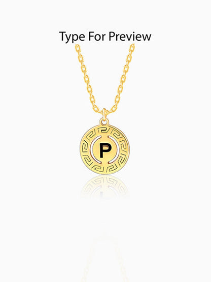 Golden Personalised Initial Grace Pendant with Link Chain