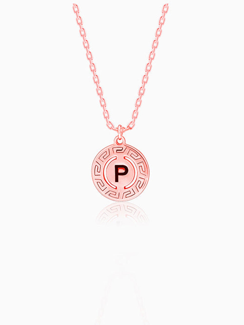 Rose Gold Personalised Initial Grace Pendant with Link Chain