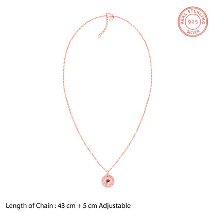 Rose Gold Personalised Initial Grace Pendant with Link Chain
