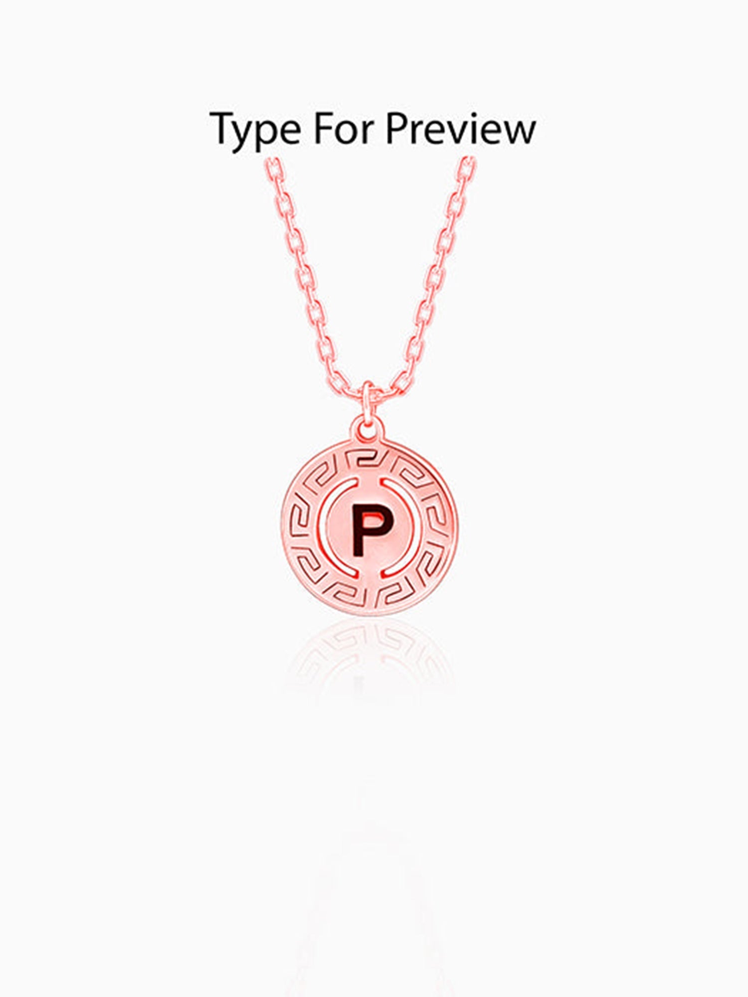 Rose Gold Personalised Initial Grace Pendant with Link Chain