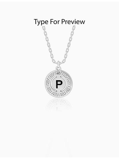Silver Personalised Initial Grace Pendant with Link Chain