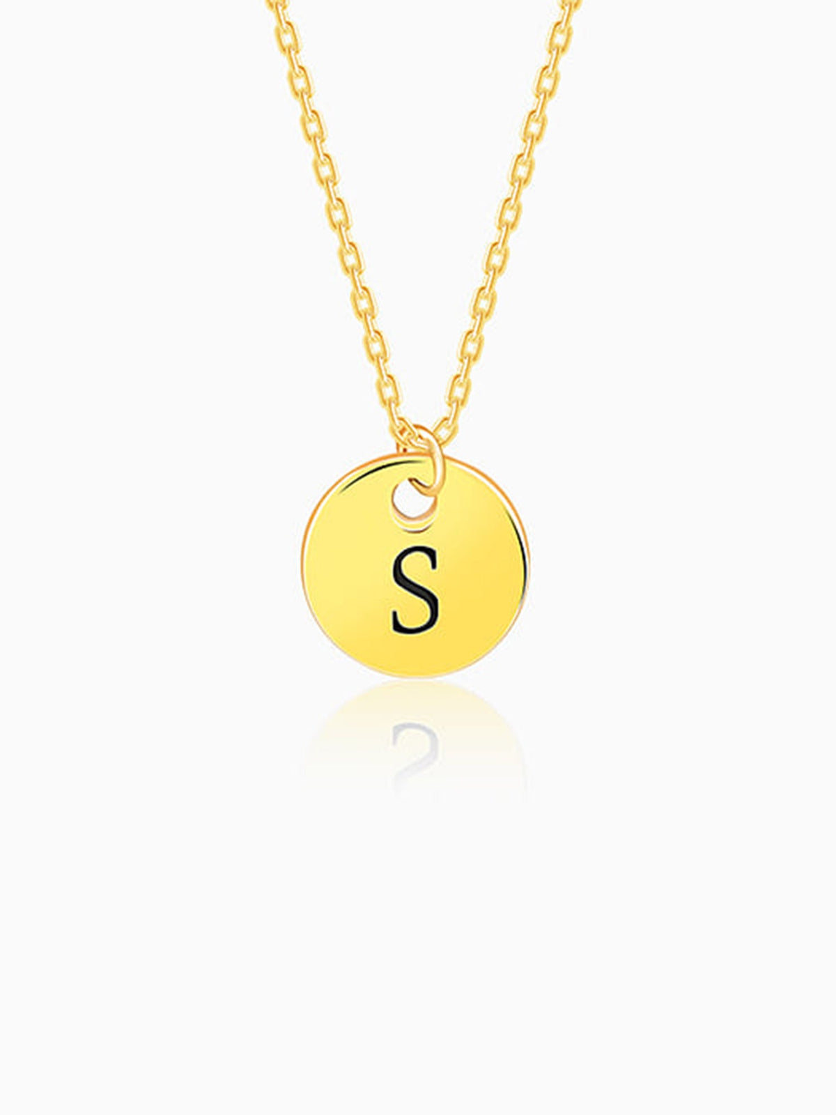 Golden Personalised Classic Initial Pendant with Link Chain