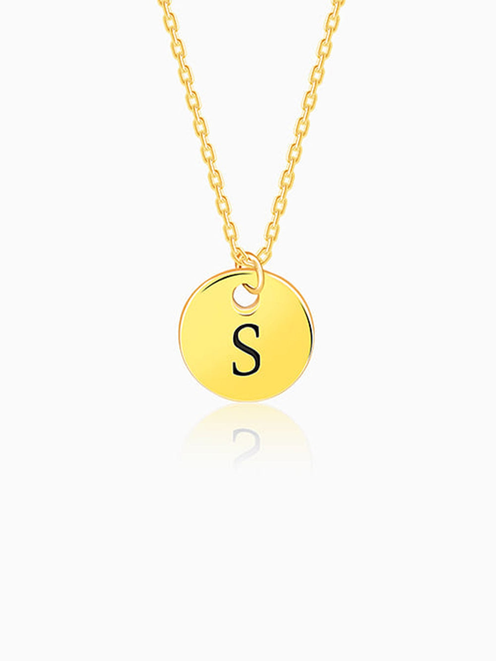 Golden Personalised Classic Initial Pendant with Link Chain