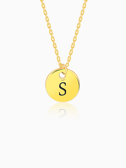 Golden Personalised Classic Initial Pendant with Link Chain