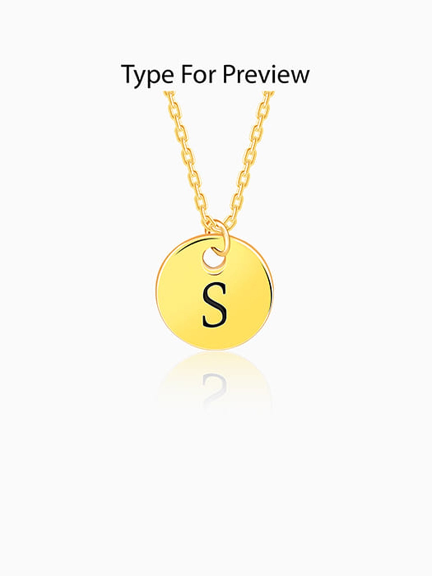 Golden Personalised Classic Initial Pendant with Link Chain