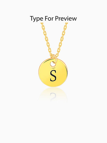 Golden Personalised Classic Initial Pendant with Link Chain