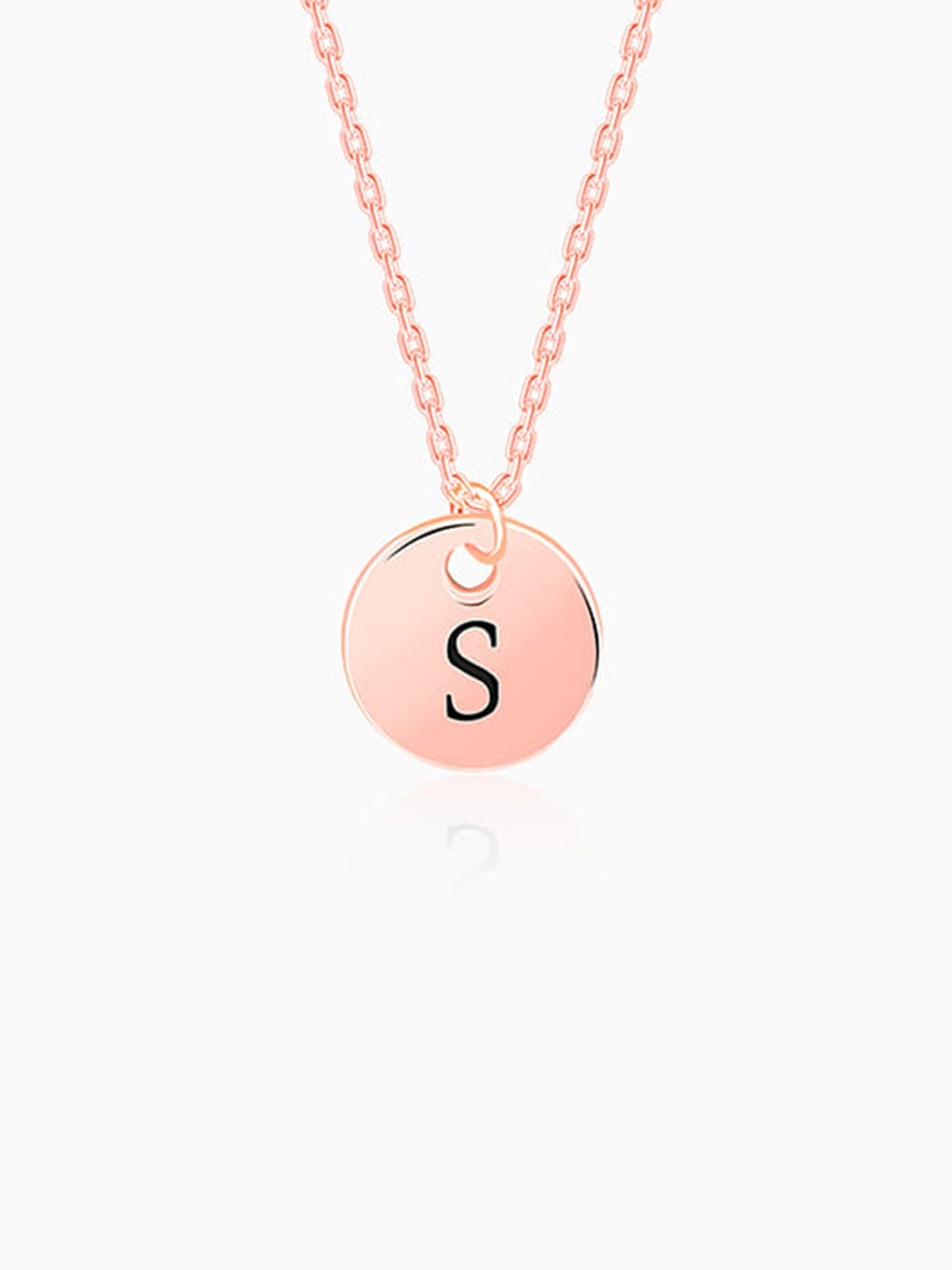 Rose Gold Personalised Classic Initial Pendant with Link Chain