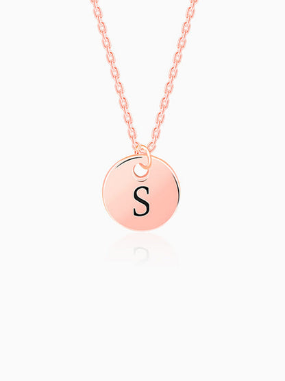 Rose Gold Personalised Classic Initial Pendant with Link Chain