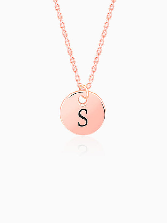 Rose Gold Personalised Classic Initial Pendant with Link Chain